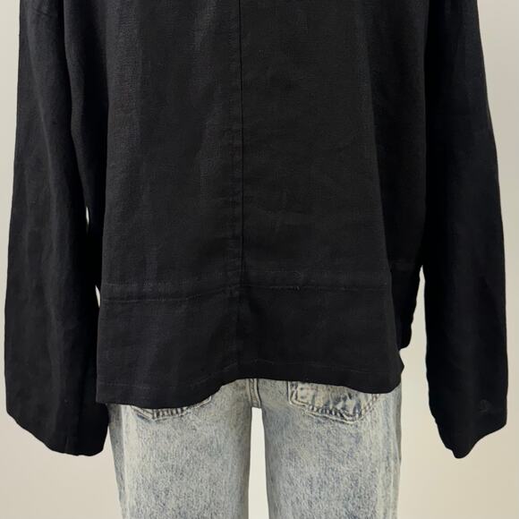 Eileen Fisher Organic Linen Zip Front Blazer Jacket XS Oversized - Picture 10 of 12